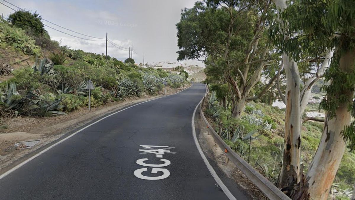 Carretera GC-41 a la altura de Montaña de Las Palmas.