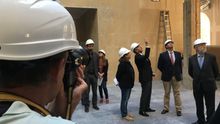 López Romo, Iglesias, De Andrés, Aguilera y Domínguez, durante la visita
