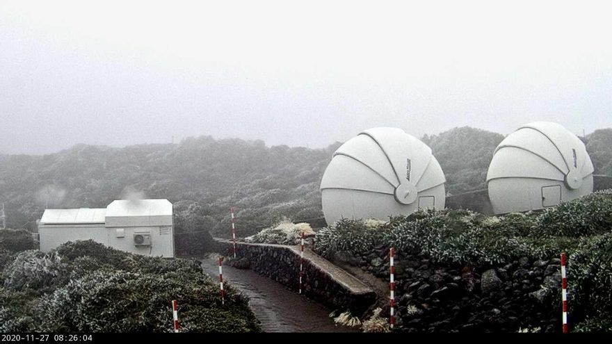 Escarcha en las cumbres de La Palma: un grado bajo cero en el Roque