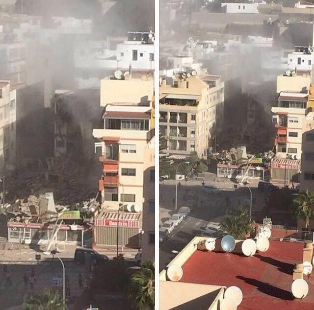Derrumbe de un edificio en Los Cristianos (Tenerife)