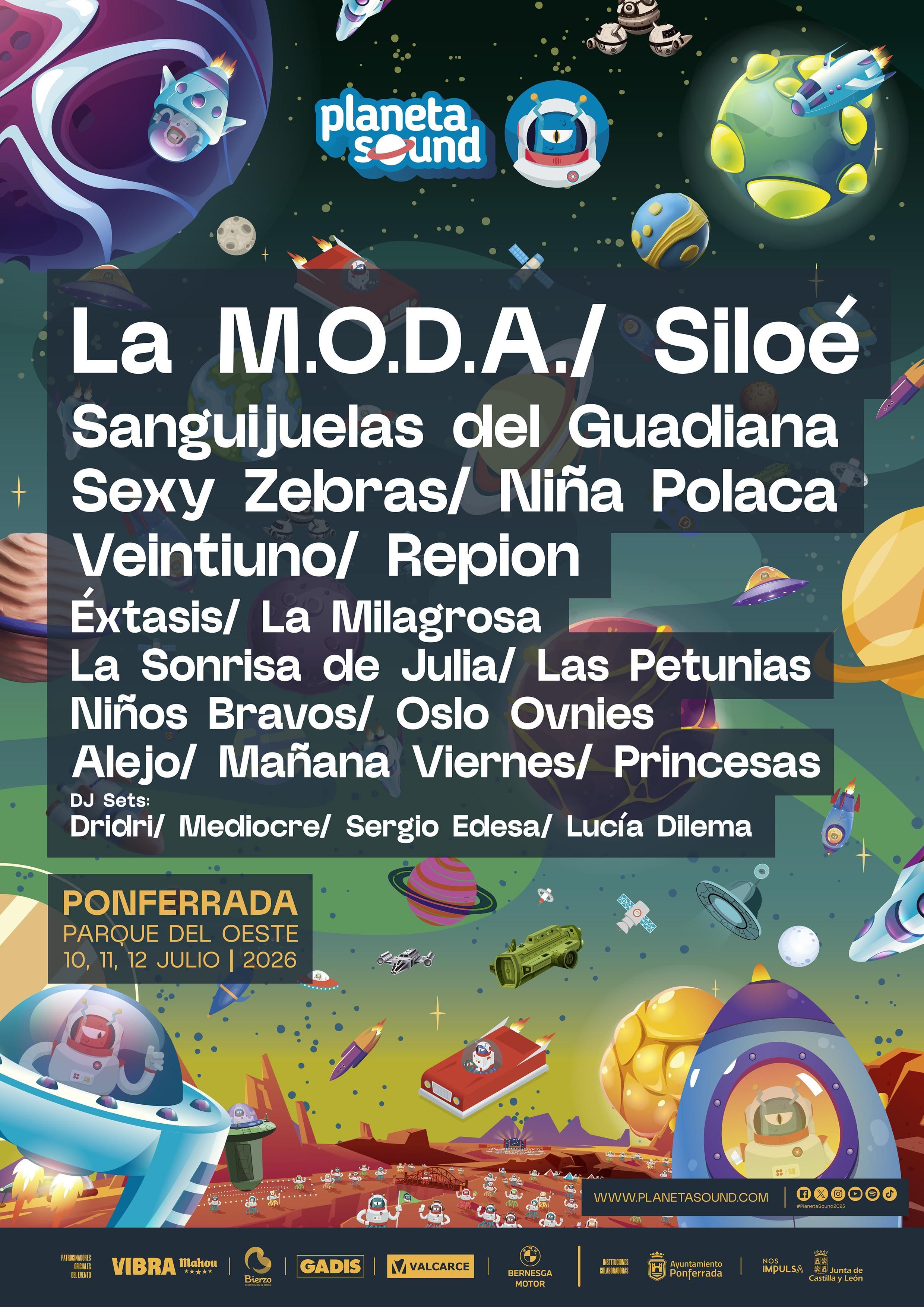 Cartel de la edición 2026 del festival Planeta Sound.