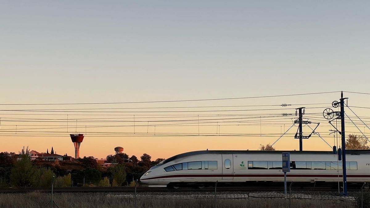 Tren AVE pasando por Valdeluz