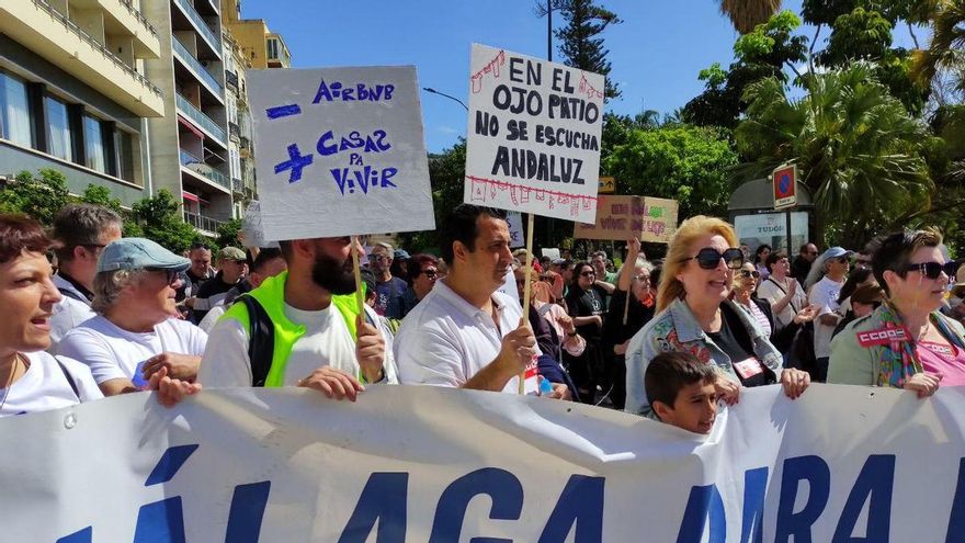 Manifestantes en la protesta de este sábado en Málaga