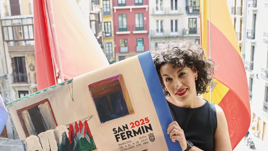 "Hogar pamplonica", el cartel "de lo cotidiano" que anunciará los Sanfermines 2025