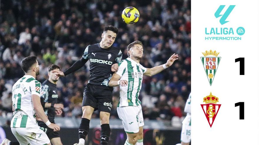 El Córdoba CF suma un empate ante el Sporting de Gijón que le acerca a la permanencia