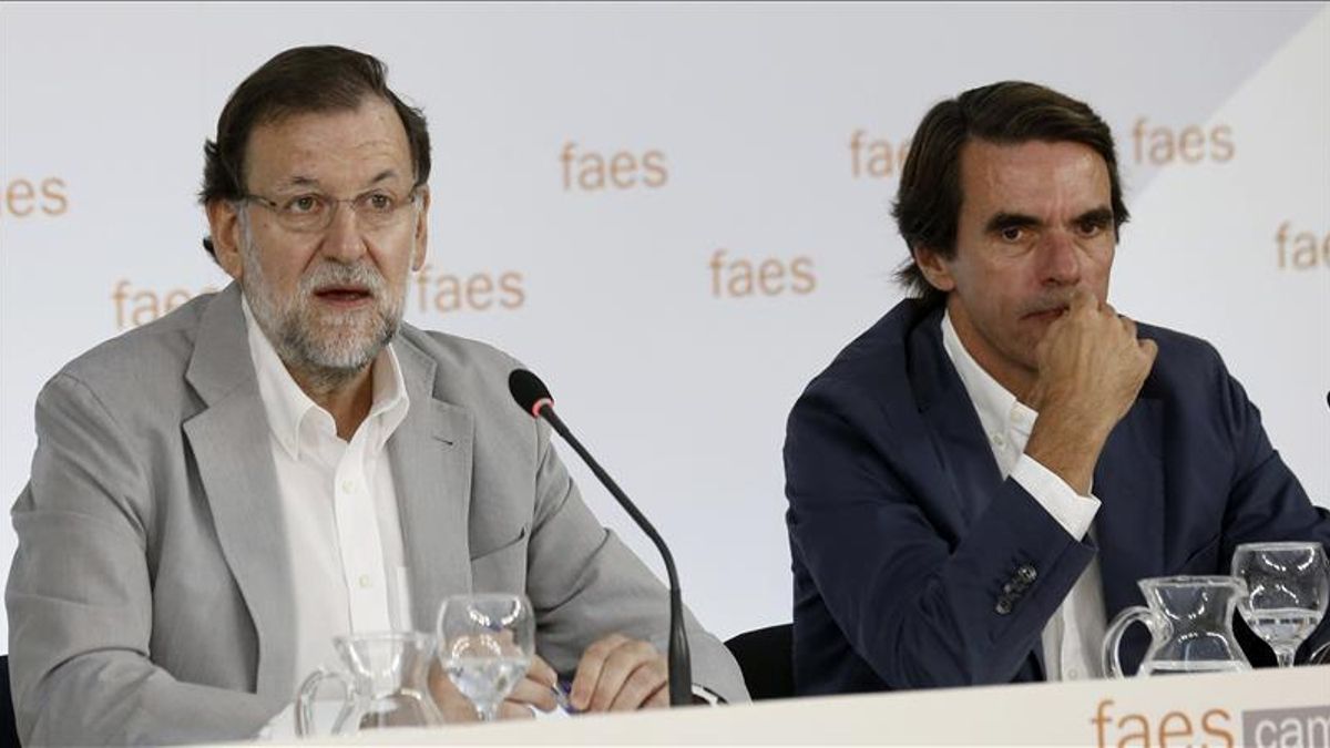 Rajoy hoy en FAES. Foto: EFE