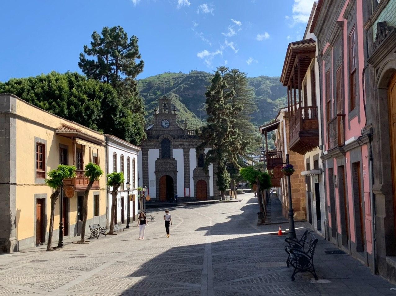 Las calles de Teror en la fase 1 de la desescalada.