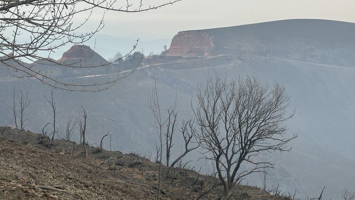 Desolación en Las Médulas tras los incendios forestales.