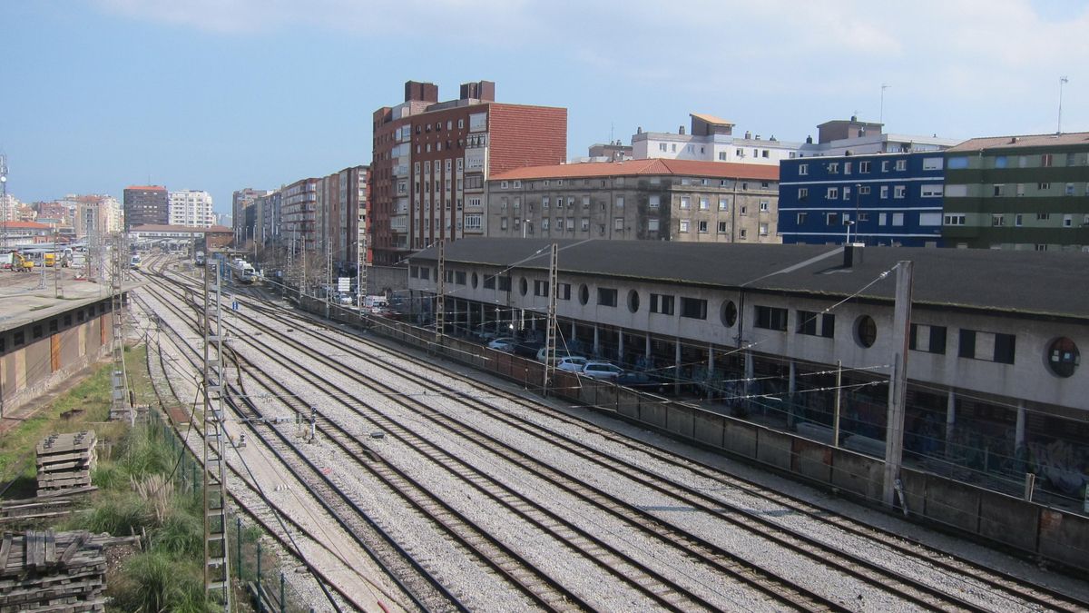 Vías del tren en Santander