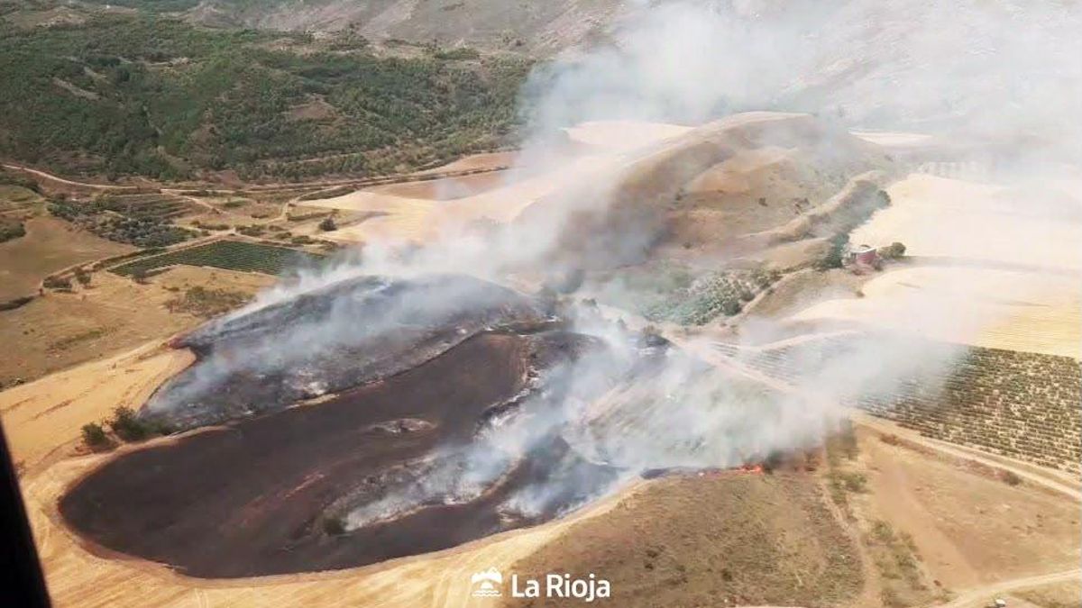 El fuego no da tregua en La Rioja: incendio activo en Ribafrecha