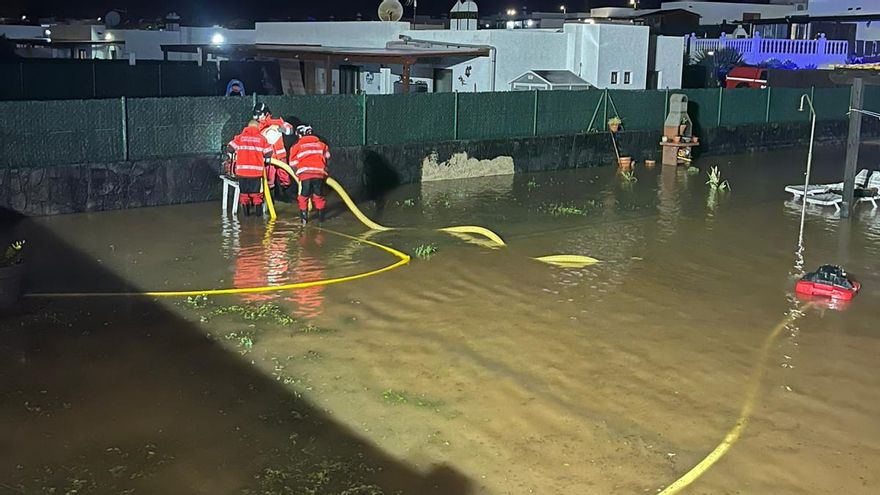 La borrasca Therese provoca inundaciones en el sur de Lanzarote