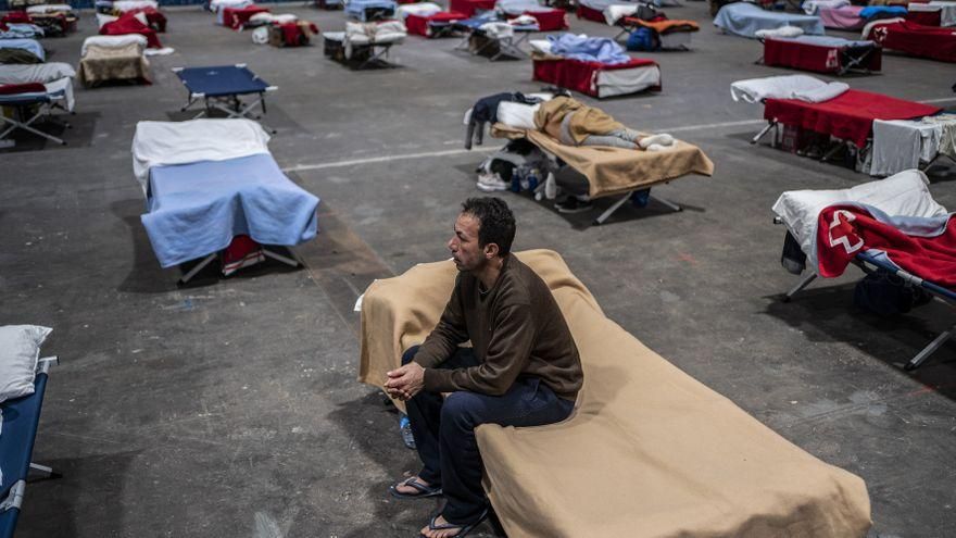 Uno de los residentes de Ifema el pasado marzo