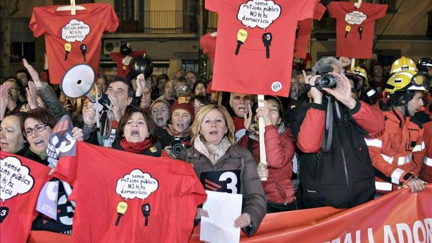 Los trabajadores de TV3 volveran a concentrarse frente al Parlament de Catalunya