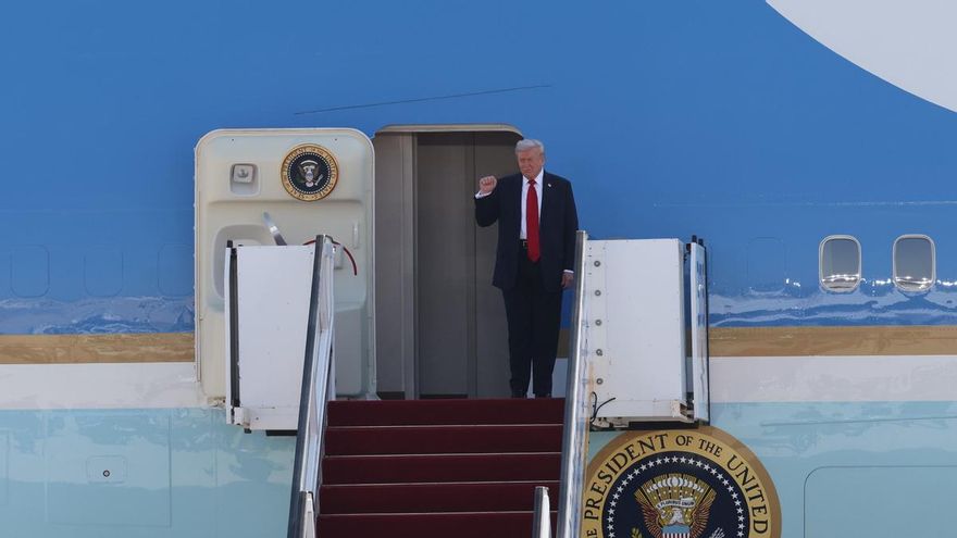 Donald Trump llega al aeropuerto israelí de Ben Gurión
