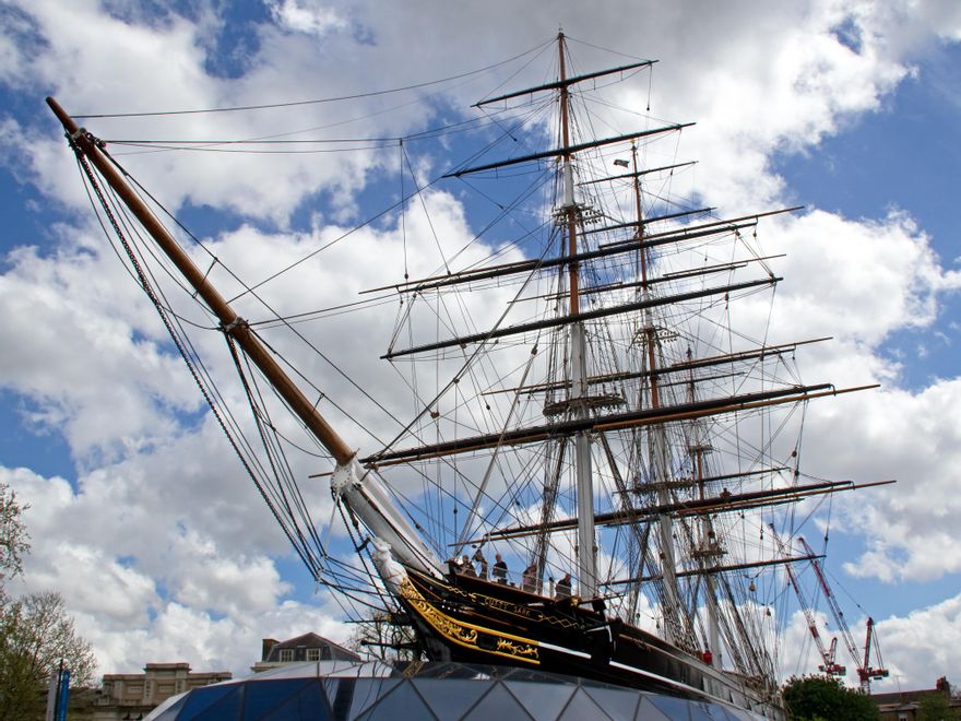 El Cutty Sark. Este clipper fue uno de los últimos exponentes de la edad de oro de la navegación.