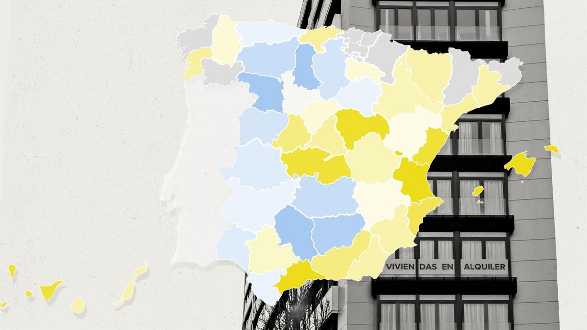 Mapa de subidas del alquiler