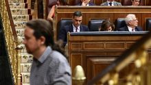 Pablo Iglesias y Pedro Sánchez, en la segunda sesión de investidura