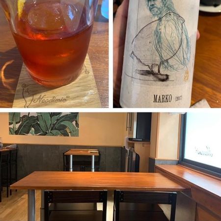 Negroni, vino y sala