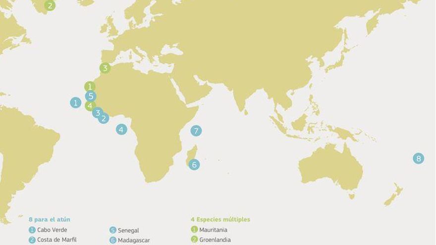 Hay 12 acuerdos de asociación de pesca sostenible en vigor entre la UE y países del océano Atlántico, Pacifico e Índico