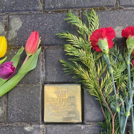 Stolpersteine en recuerdo de Luis Álvarez Requejo en Piloña.