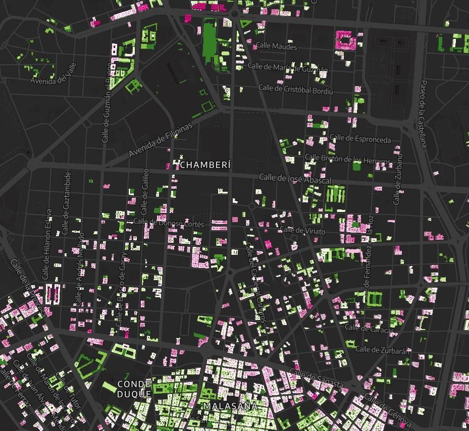 Edificios actuales construidos en Chamberí en 1940