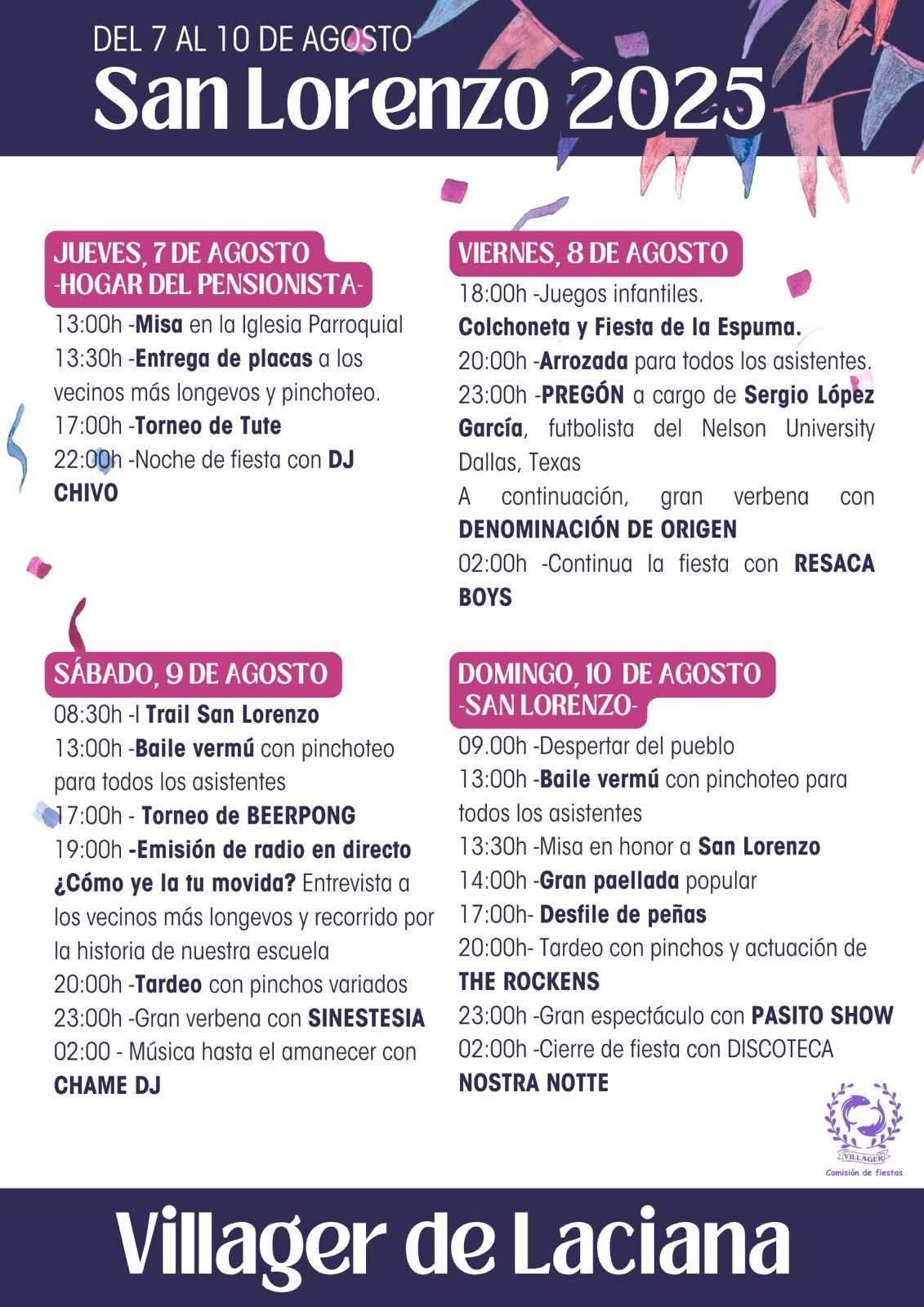 Programa de las fiestas de Villager de Laciana.