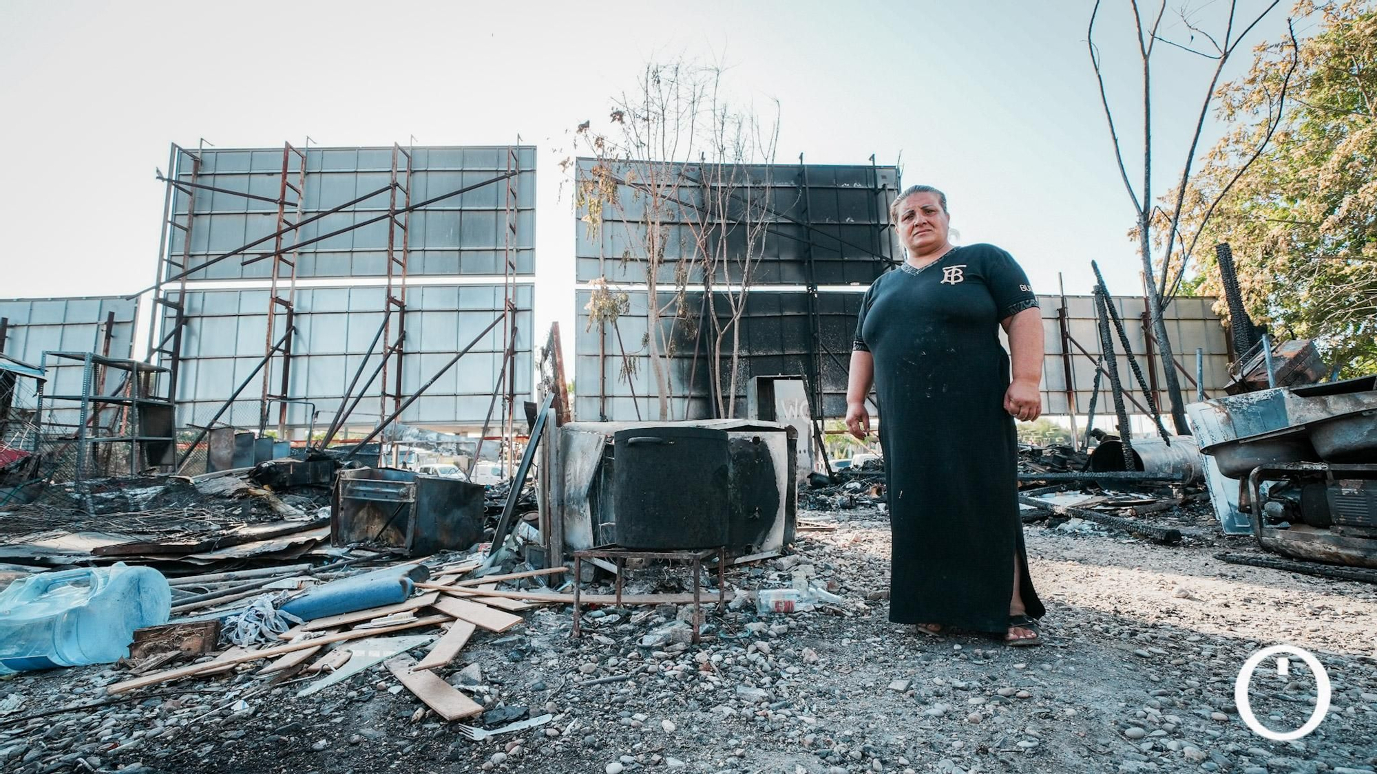 Asentamiento afectado tras el incendio que arrasó varias chabolas