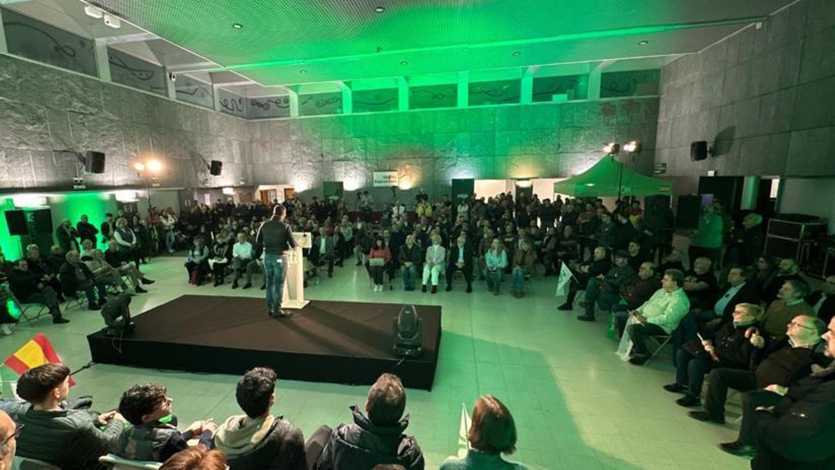 El presidente de Vox, Santiago Abascal, en un mitin en Ourense