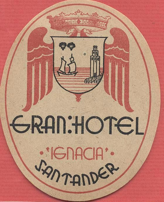 Sello del Hotel Ignacia, en Santander.