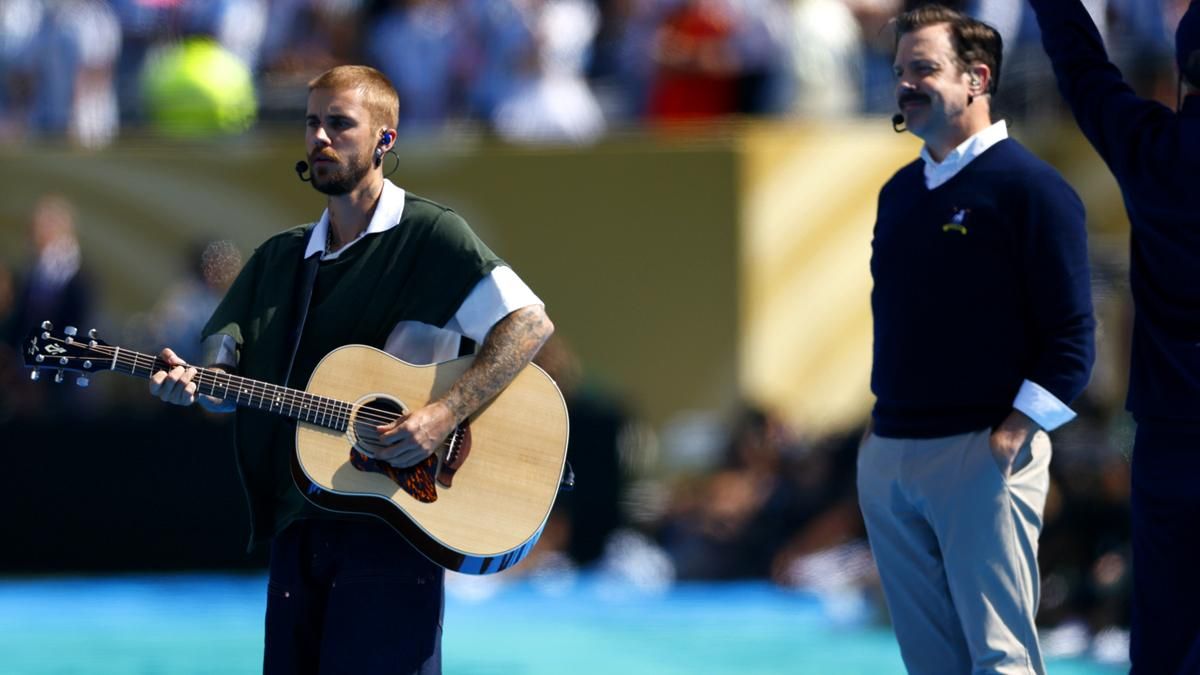Ted Lasso en la final del Mundial junto a Justin Bieber
