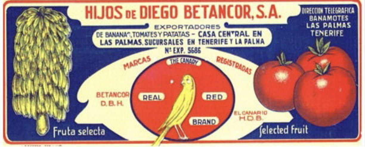 Etiqueta de los productos de 'Hijos de Diego Betancor SA'