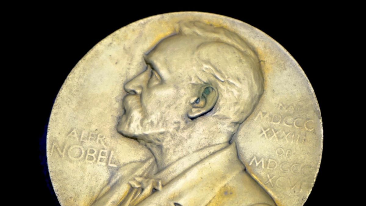 Moneda con la cara de Alfred Nobel.