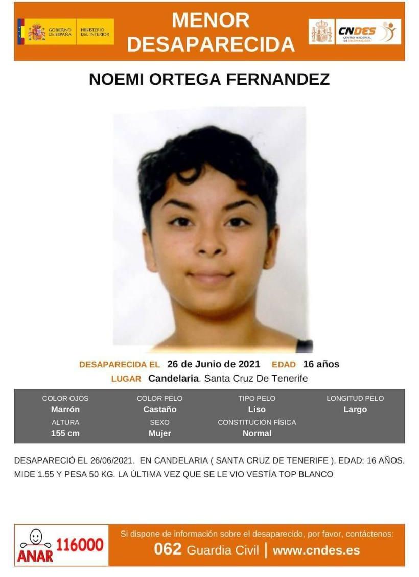Cartel de búsqueda de Noemí Ortega