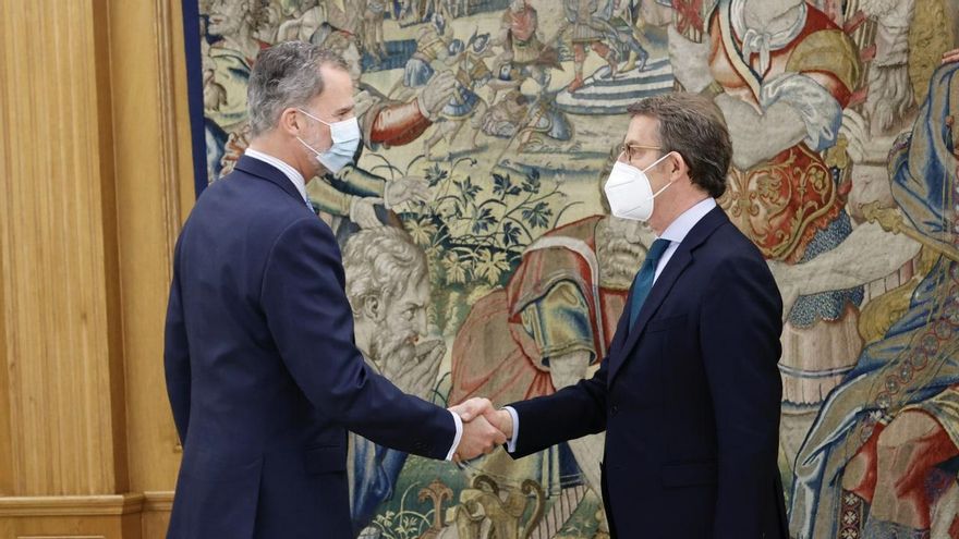 El rey Felipe VI recibe a Feijóo por primera vez como líder del PP