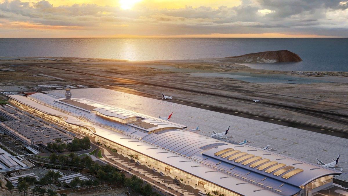 Infografía de la nueva terminal del Aeropuerto Tenerife Sur.