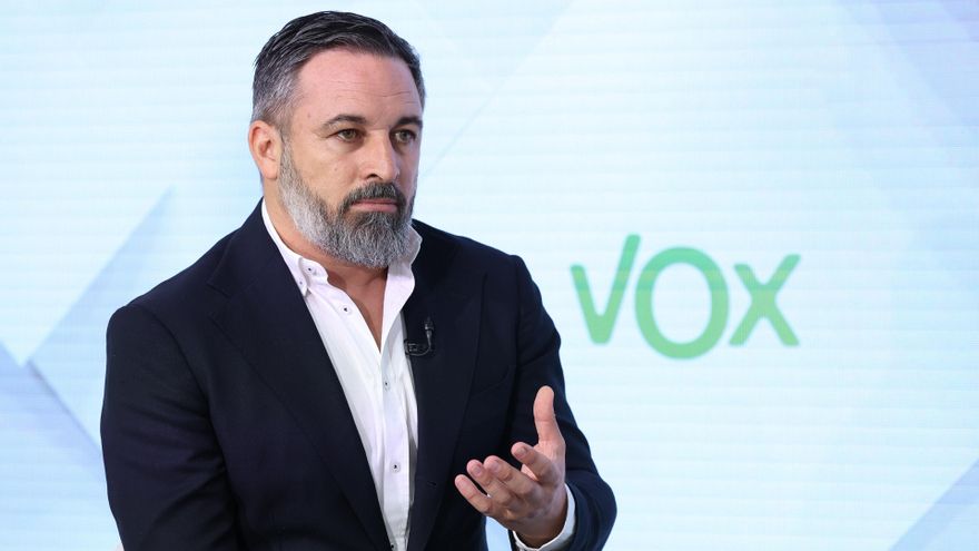 El líder de VOX, Santiago Abascal, durante una entrevista para Europa Press, en la sede de Vox, a 1 de agosto de 2024, en Madrid (España). Santiago Abascal es, desde septiembre de 2014, líder del partido político Vox y desde 2019, miembro del Congreso de