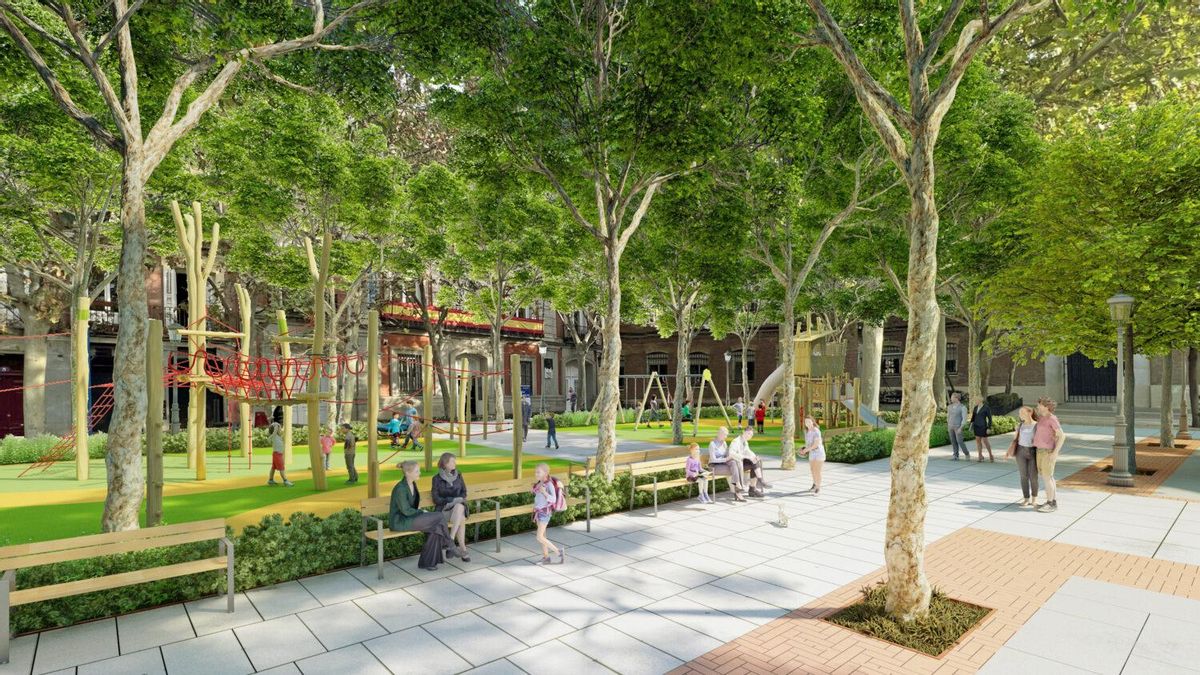 Nuevas zonas infantiles en la futura plaza de Chamberí