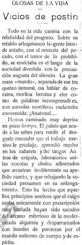 Extracto del artículo publicado por 'La Voz de Ibiza' el 15 de noviembre de 1922