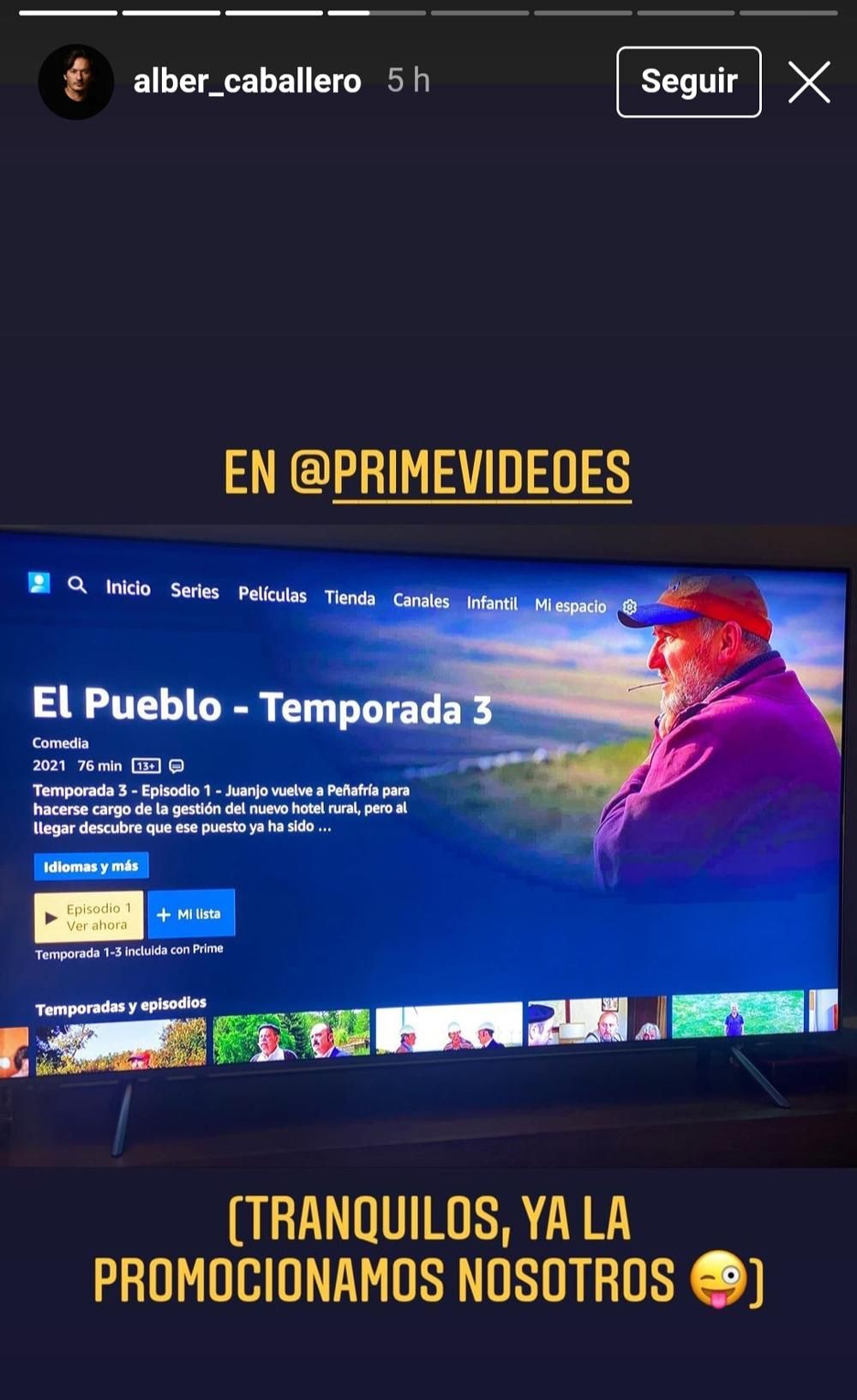 Alberto Caballero lanza una pulla por la nula promoción de 'El Pueblo'