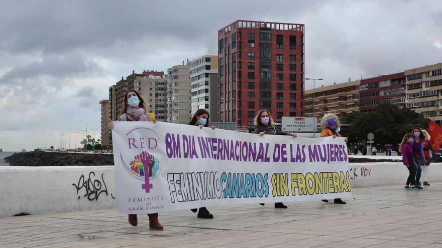 Cadena humana en Las Palmas de Gran Canaria. ALEJANDRO RAMOS