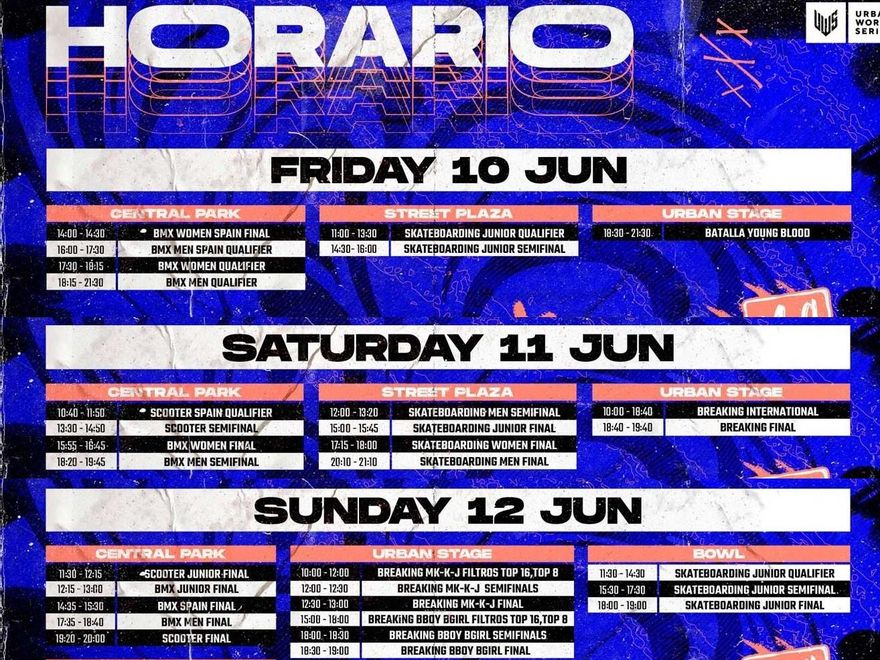 Horarios del Madrid Urban Sport 2022