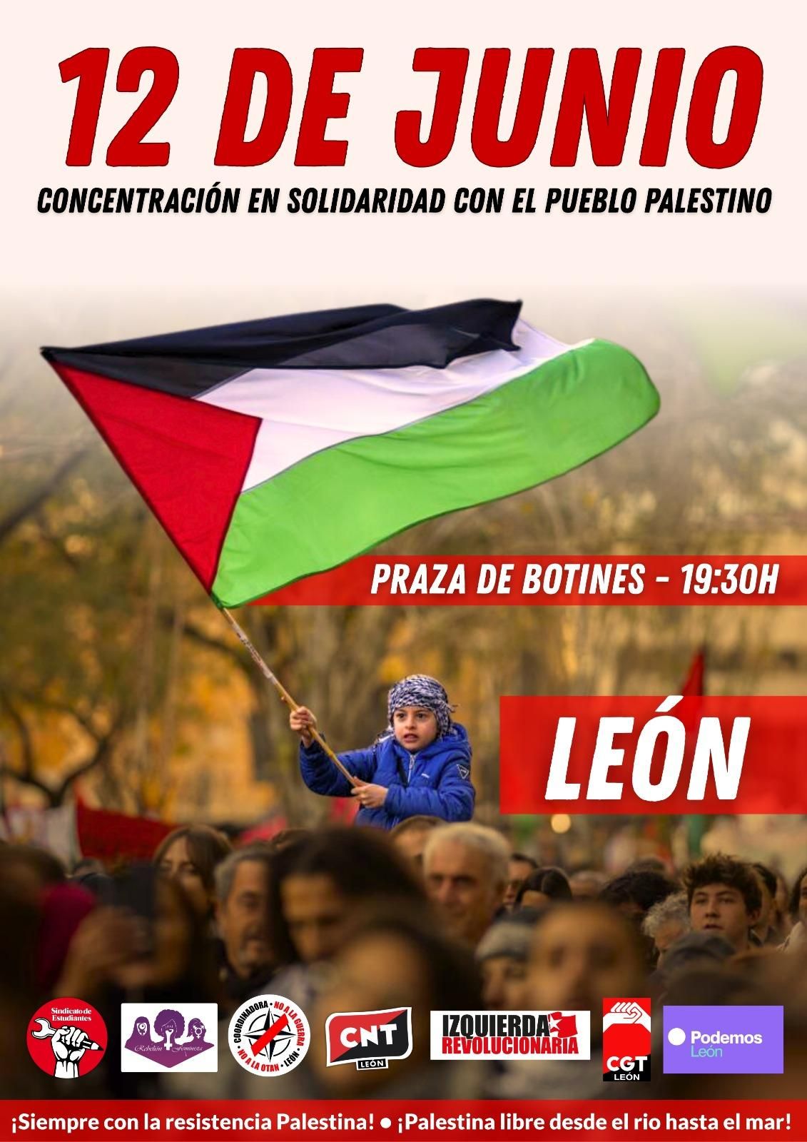 Manifestación 'León por Palestina'.