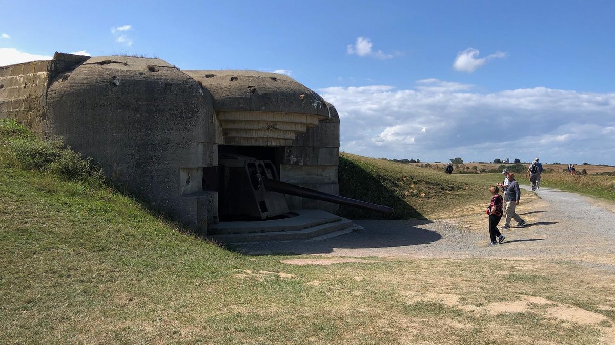 Batería de costa en el 'Gran Búnker' de Sword Beach. Aquí se encuentra una de las grandes infraestructuras del Muro del Atlántico en las playas de Normandía.