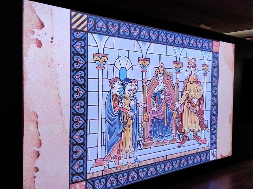El impresionante audiovisual de la Reina Urraca con ilustraciones de Don Recaredo (Ricardo Escobar) en el Museo de San Isidoro.