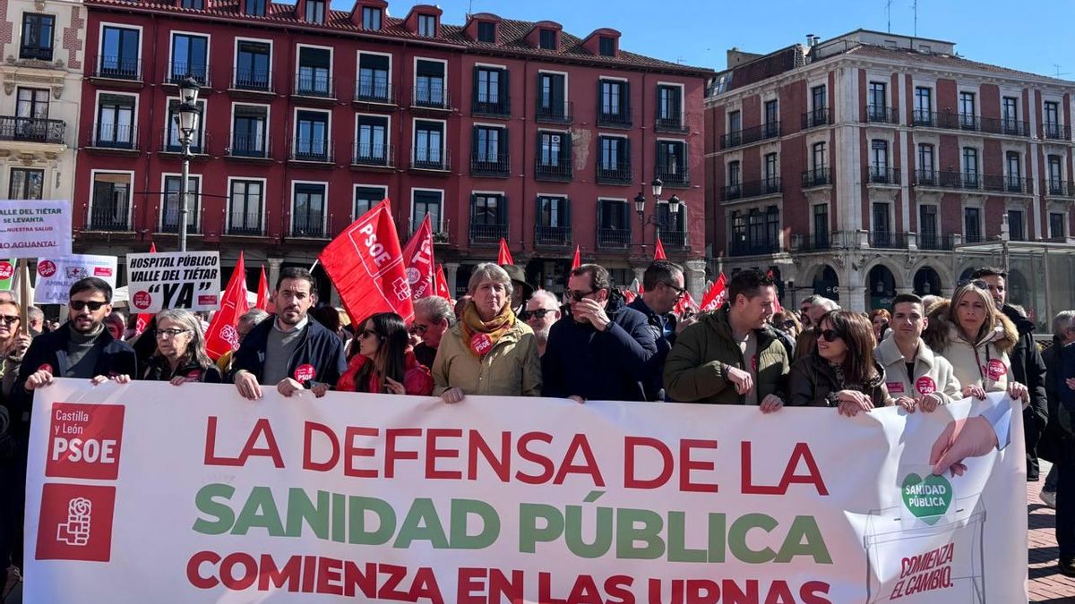 Pancarta del PSOE en la manifestación