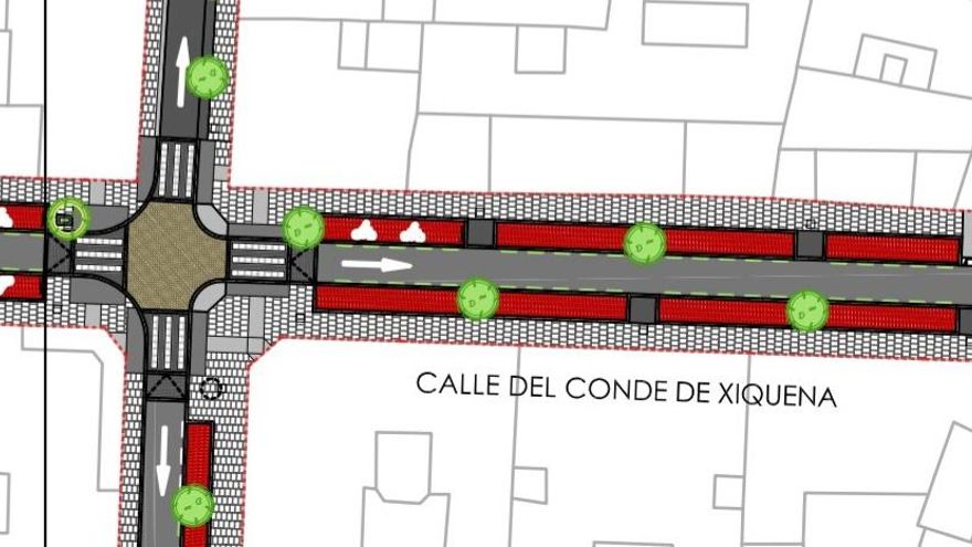 Detalle de las obras en Conde de Xiquena