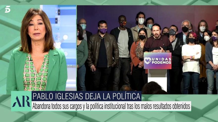 Ana Rosa, tras el adiós de Pablo Iglesias a la política: "Ya le debemos otra a Ayuso"