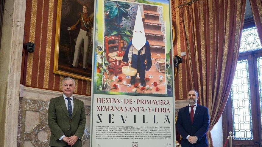 Un niño que juega a ser nazareno en el patio de su abuela protagoniza el cartel de las Fiestas de Primavera de Sevilla