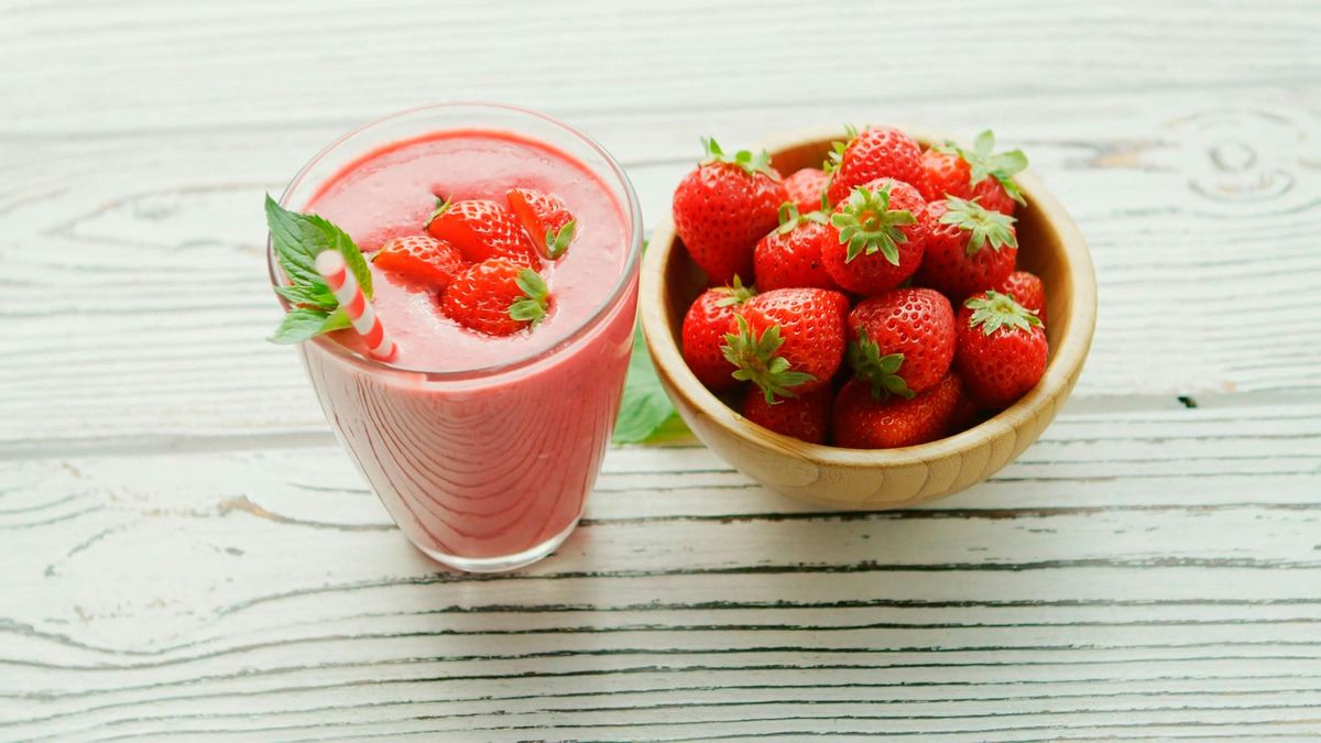 Batido de fresas.