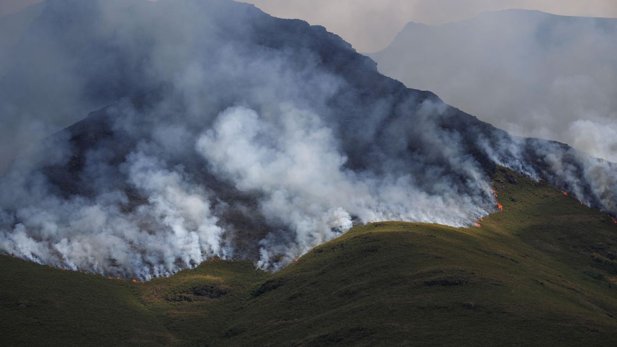 Las llamas entran en las montañas de O Courel, declaradas Reserva de la Biosfera y arrasadas en el gran incendio de 2022